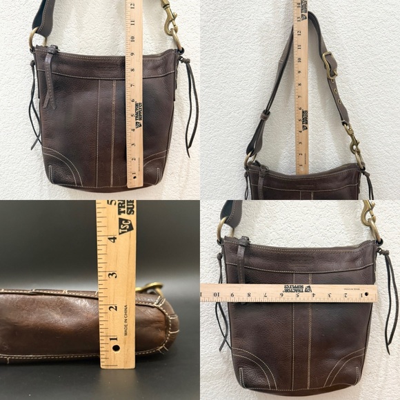 Vintage Y2K COACH 10398 Dark Brown Leather Bleecker Slim Shoulder Crossbody Bag - Picture 12 of 16